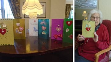 Tetbury care home create homemade cards to send to Relatives